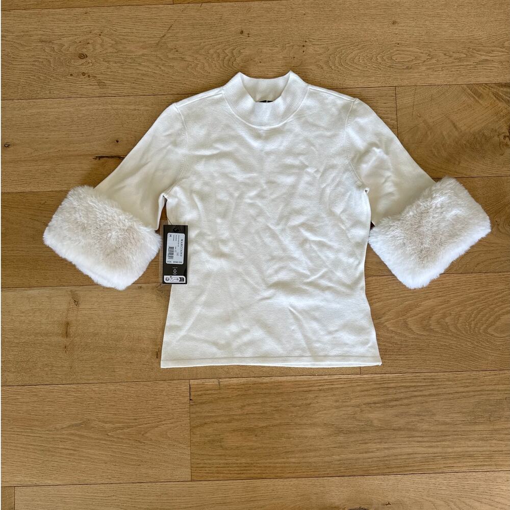 Marciano by Guess - Festive Sweater Top in Pale Pearl Off White